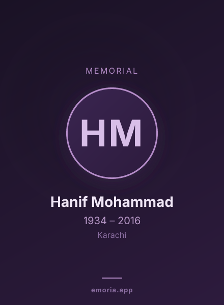 Memorial portrait of Hanif Mohammad
