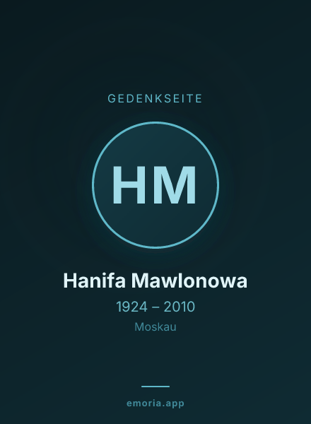 Gedenkportrait von Hanifa Mawlonowa