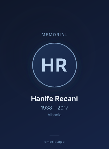 Memorial portrait of Hanife Recani