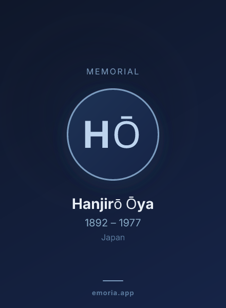 Memorial portrait of Hanjirō Ōya