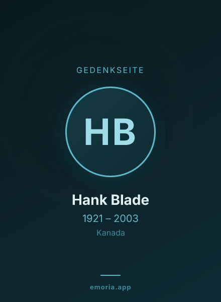 Gedenkportrait von Hank Blade