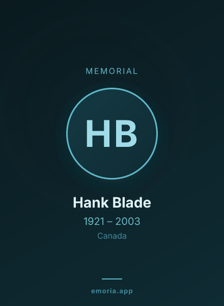 Memorial portrait of Hank Blade