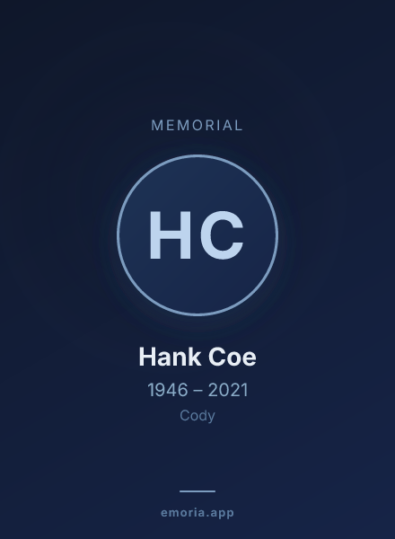 Memorial portrait of Hank Coe