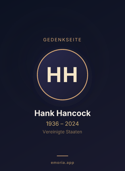 Gedenkportrait von Hank Hancock