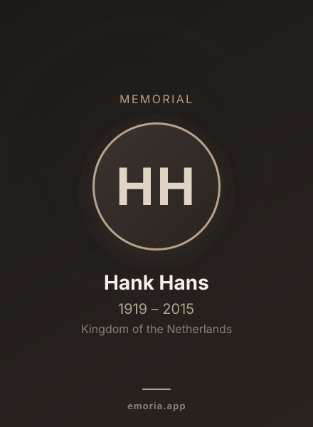 Memorial portrait of Hank Hans