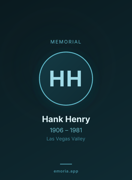 Memorial portrait of Hank Henry