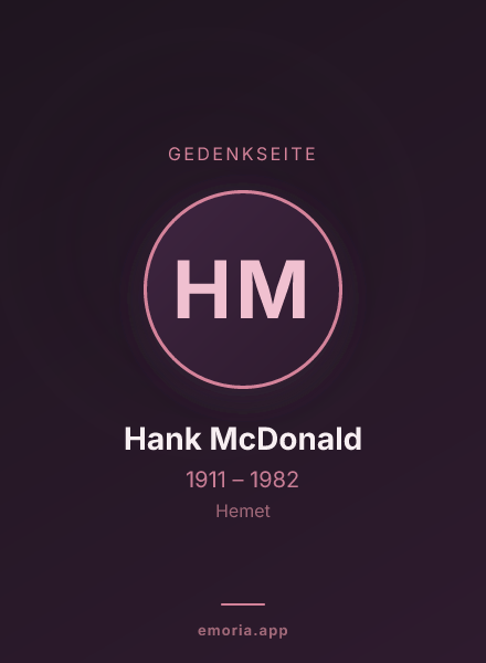 Gedenkportrait von Hank McDonald