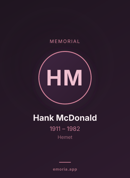 Memorial portrait of Hank McDonald