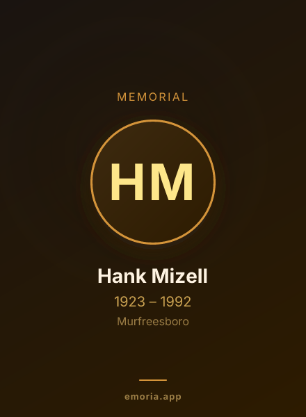 Memorial portrait of Hank Mizell