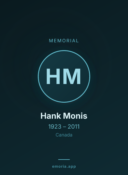 Memorial portrait of Hank Monis