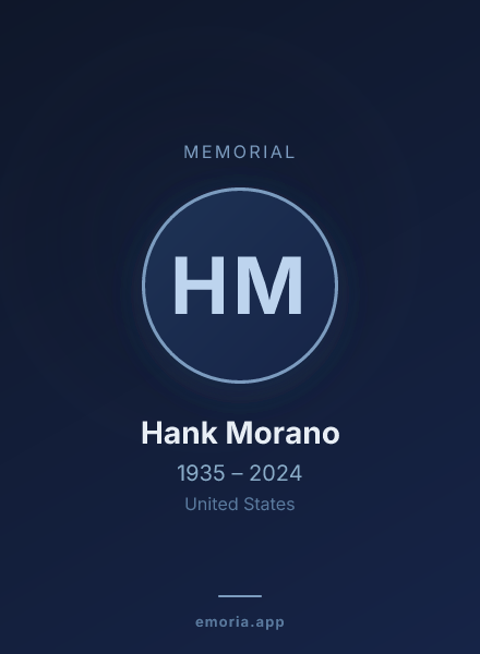 Memorial portrait of Hank Morano