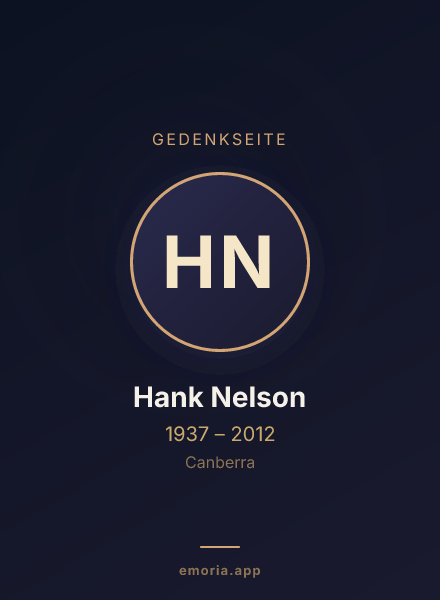 Gedenkportrait von Hank Nelson