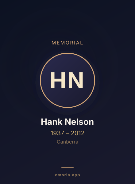 Memorial portrait of Hank Nelson