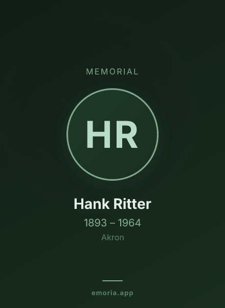Memorial portrait of Hank Ritter