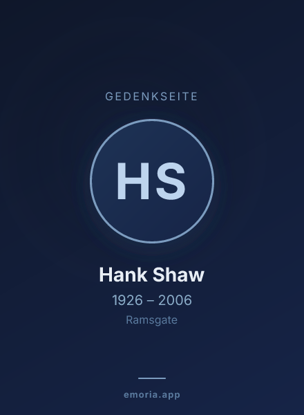 Gedenkportrait von Hank Shaw