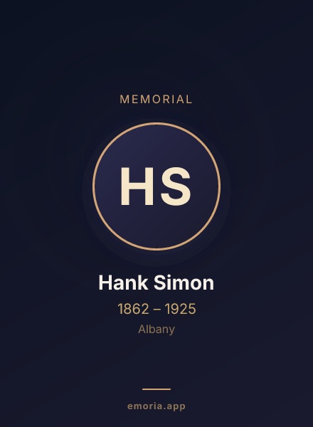 Memorial portrait of Hank Simon