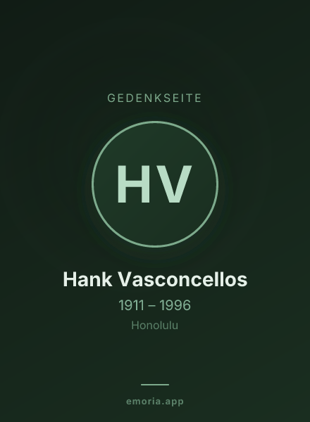 Gedenkportrait von Hank Vasconcellos