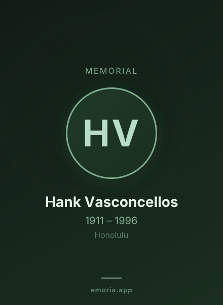 Memorial portrait of Hank Vasconcellos