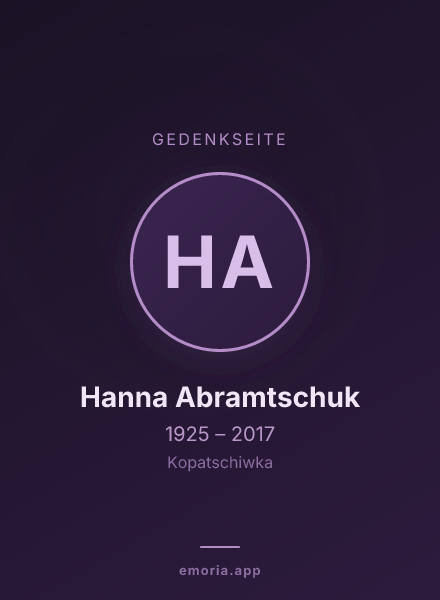 Gedenkportrait von Hanna Abramtschuk