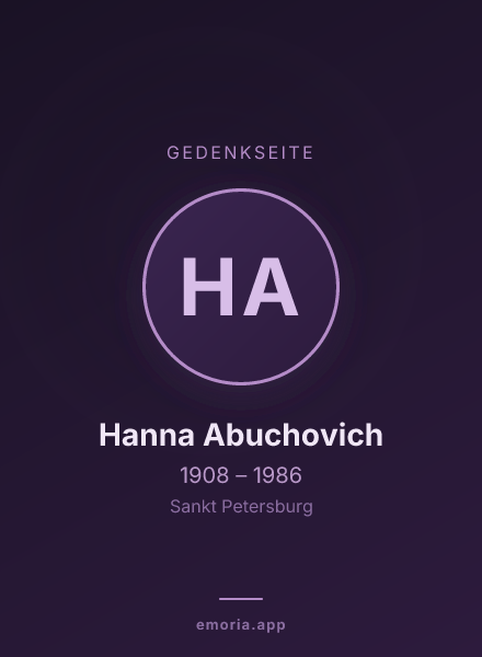 Gedenkportrait von Hanna Abuchovich
