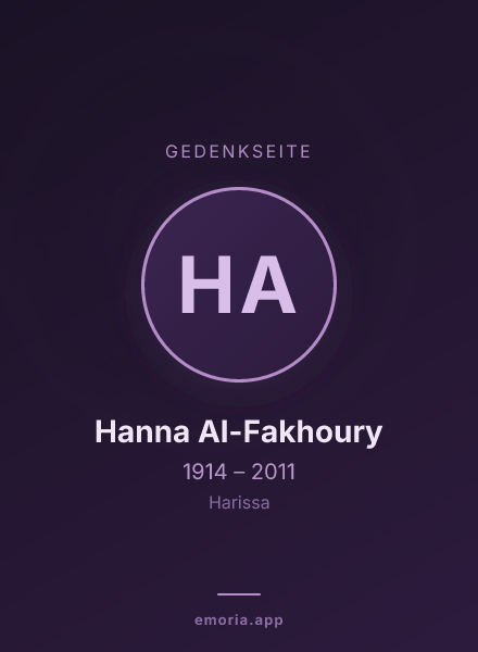 Gedenkportrait von Hanna Al-Fakhoury