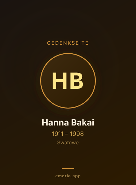 Gedenkportrait von Hanna Bakai