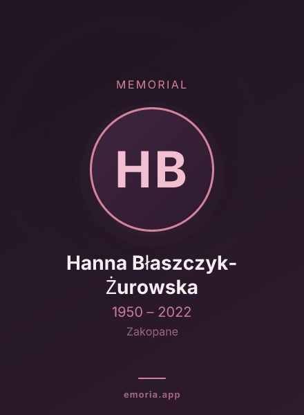 Memorial portrait of Hanna Błaszczyk-Żurowska