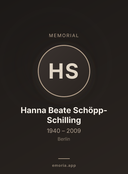 Memorial portrait of Hanna Beate Schöpp-Schilling