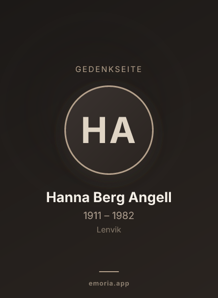 Gedenkportrait von Hanna Berg Angell