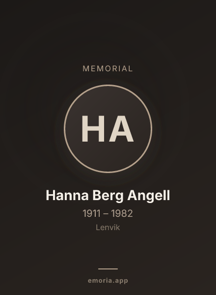Memorial portrait of Hanna Berg Angell