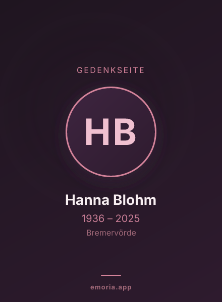 Gedenkportrait von Hanna Blohm