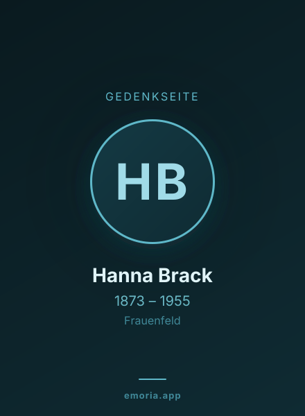 Gedenkportrait von Hanna Brack