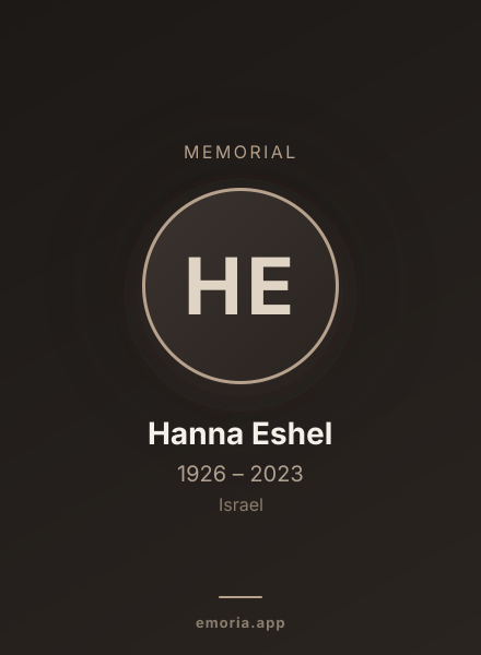 Memorial portrait of Hanna Eshel
