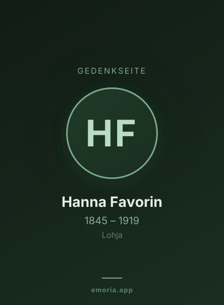 Gedenkportrait von Hanna Favorin