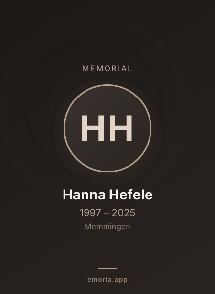 Memorial portrait of Hanna Hefele