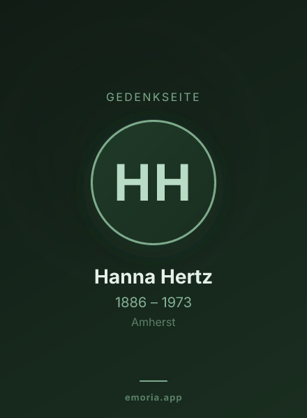 Gedenkportrait von Hanna Hertz