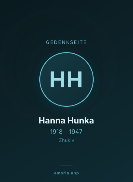 Gedenkportrait von Hanna Hunka