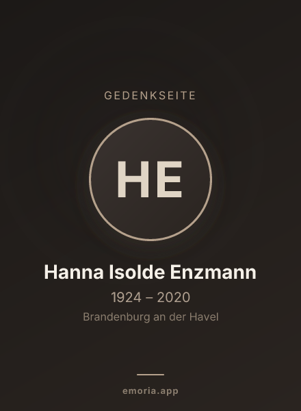 Gedenkportrait von Hanna Isolde Enzmann