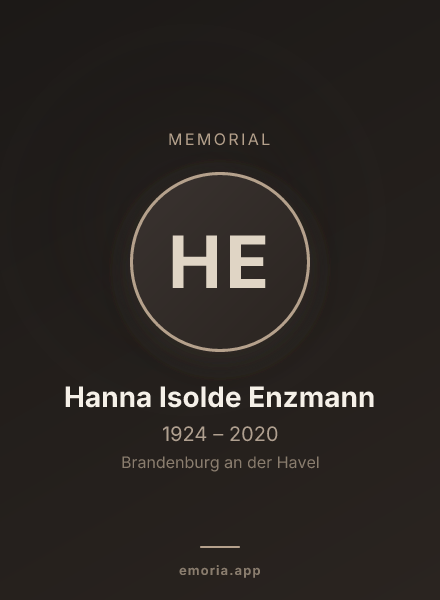 Memorial portrait of Hanna Isolde Enzmann