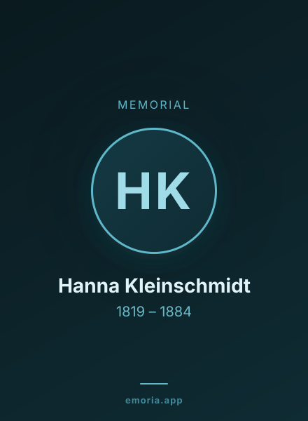 Memorial portrait of Hanna Kleinschmidt