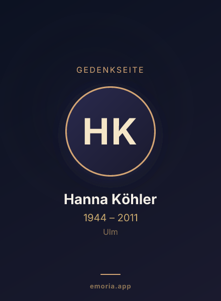 Gedenkportrait von Hanna Köhler