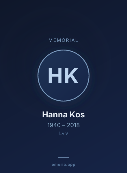 Memorial portrait of Hanna Kos