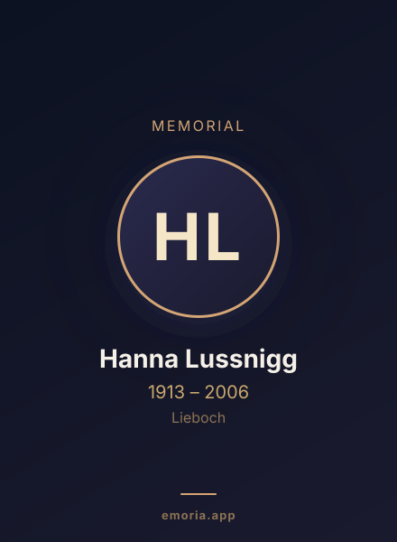 Memorial portrait of Hanna Lussnigg
