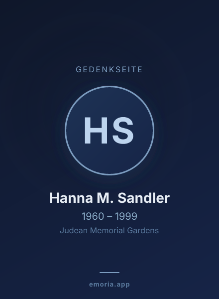 Gedenkportrait von Hanna M. Sandler