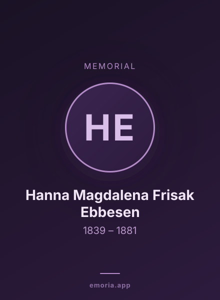Memorial portrait of Hanna Magdalena Frisak Ebbesen