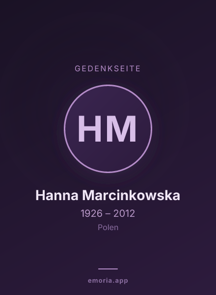 Gedenkportrait von Hanna Marcinkowska