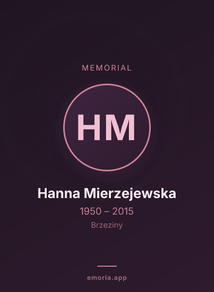Memorial portrait of Hanna Mierzejewska