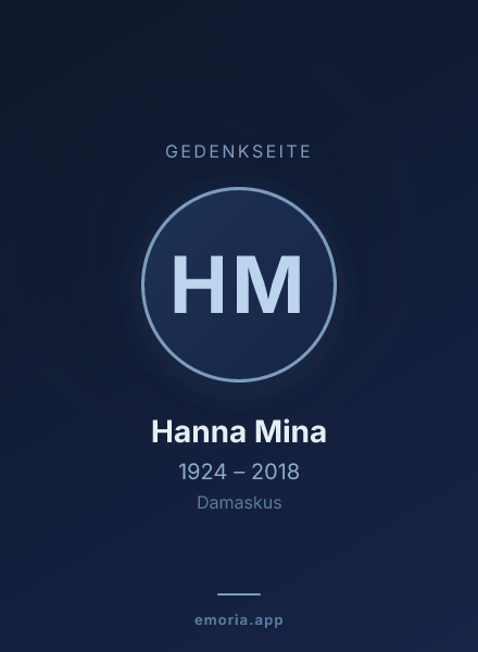 Gedenkportrait von Hanna Mina