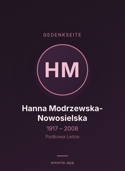 Gedenkportrait von Hanna Modrzewska-Nowosielska