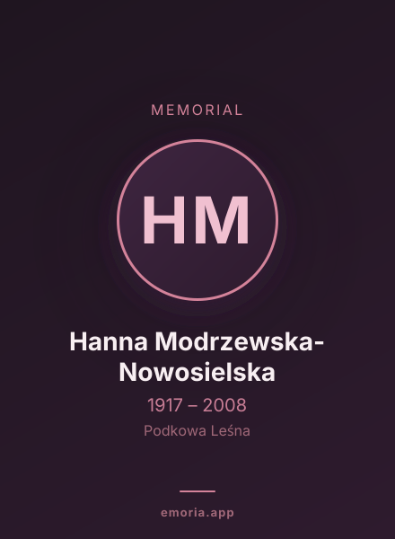 Memorial portrait of Hanna Modrzewska-Nowosielska